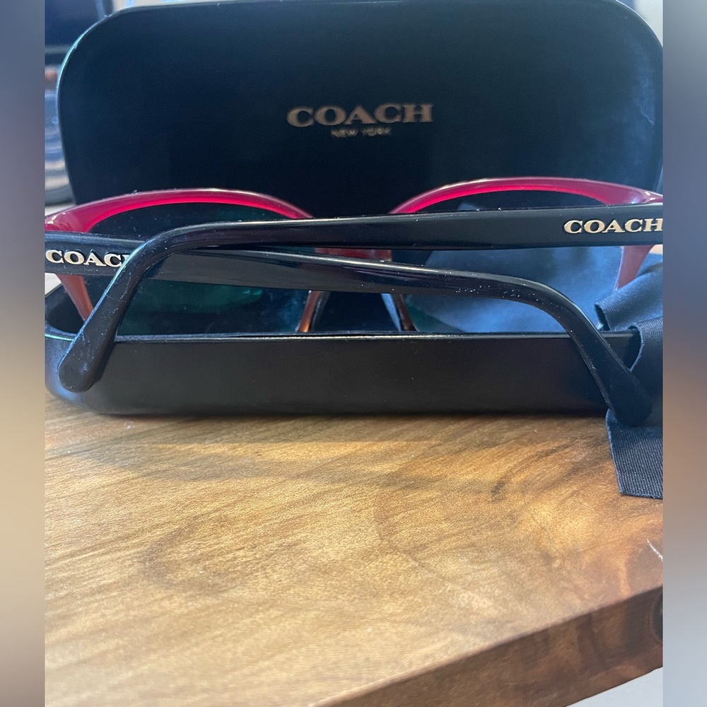 Coach reading glasses, with case and wipe